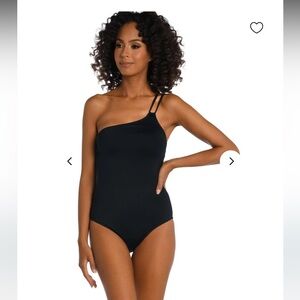 NWT La Blanca Island Goddess Lace One Shoulder One Piece